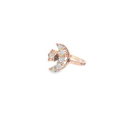 14k Rose Gold .42ct H VS2 Round Diamond Moon and Star Diamond Ring